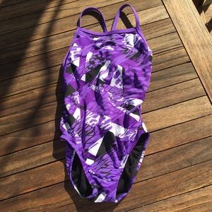 Purple and White Dolphin Swimsuit